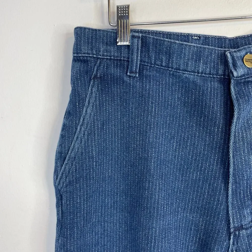 Vintage Wrangler Pinstripe Denim Trouser Jeans High Waist Straight Leg misses 18
